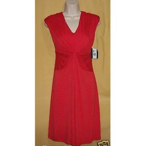 Ellen Tracy Poppy Red Midi Dress